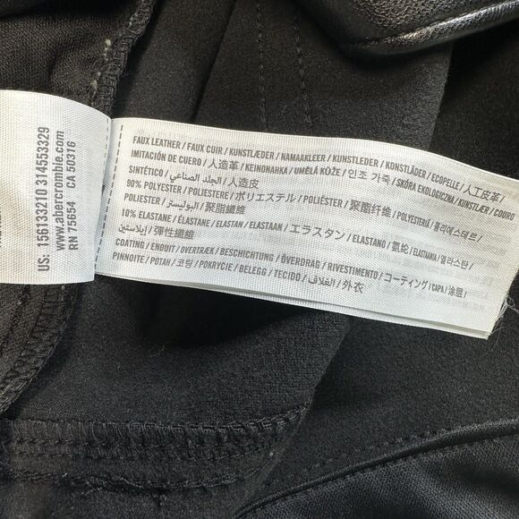 Abercrombie Fitch Ankle Straight Ultra Hi-Rise Faux Leather Pant 35/20 Black EUC - Picture 6 of 15